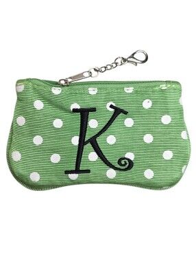 Mainstreet Collection Green Grosgrain Ribbon Coin Pouch Keychain Card Case